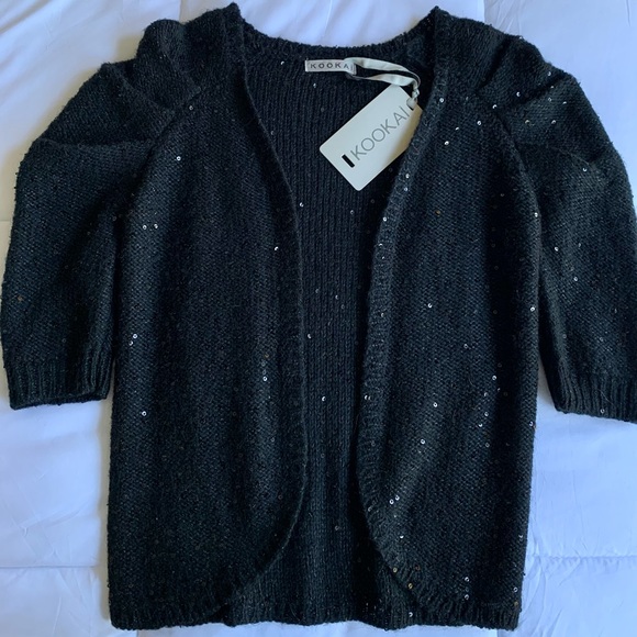 Kookai black sequined sweater shrug - Picture 3 of 8